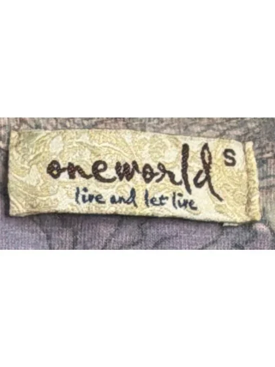 Y2K One World Top Womens Size S Floral Boho Tunic Multicolor Rayon 3/4 Sleeve Bu - Picture 3 of 4